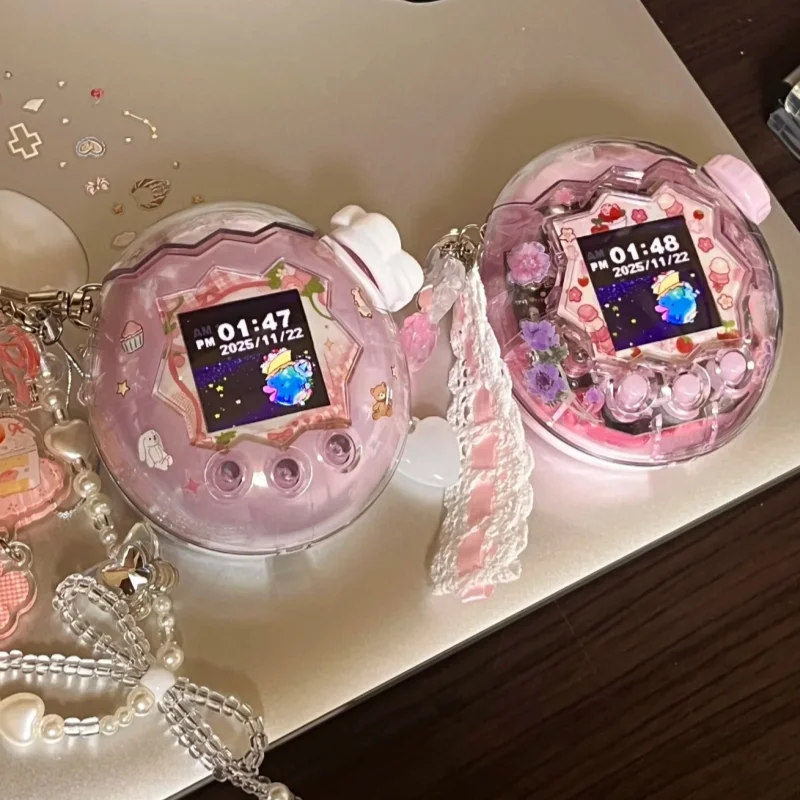 

Tamagotchi Paradise Joy Garden Replacement Shell - Color Block & Holographic Design Case Cover Knob CoverReplacement Protector