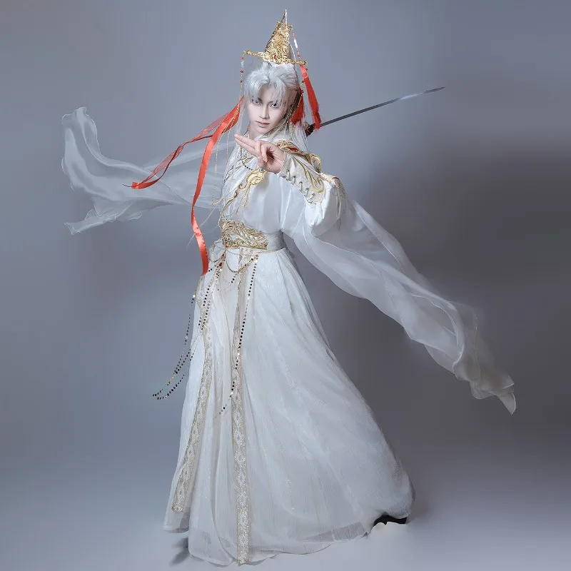 

Новые комплекты с вышитым перекрестным воротником и рваной юбкой для мужчин и женщин в ролевых играх Hanfu в этническом стиле Hanfu в китайском стиле