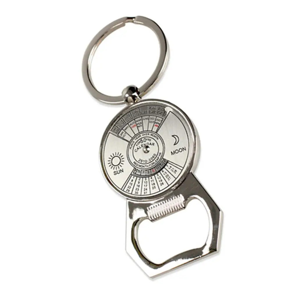 Fashion Creative Perpetual Christmas Gift Key Chain Novelty Key Rings Metal Key Ring Bottle Opener