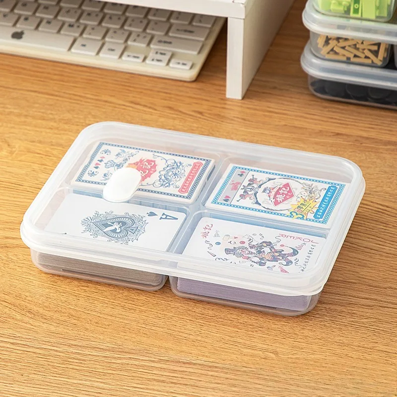 Transparent Plastic Playing‑card Storage‑case, Multi‑purpose Organizer for Game‑trading‑cards, Id‑papers, Practice‑decks