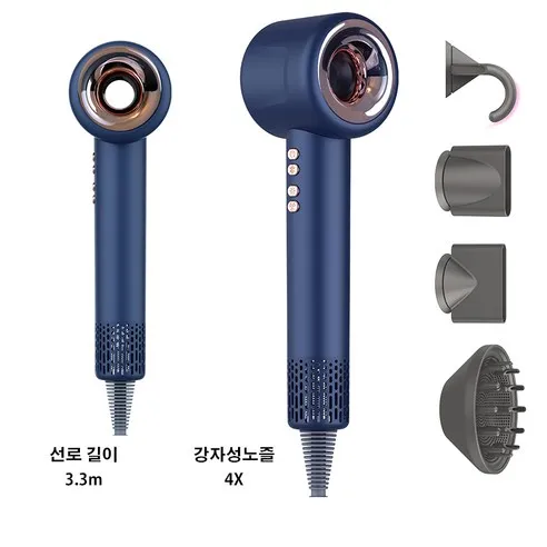 Бесщеточный сверхсильный быстрый фен мощностью 1600 Вт с электростатическим вентилятором с отрицательными ионами без листьев, коллекция путешествий