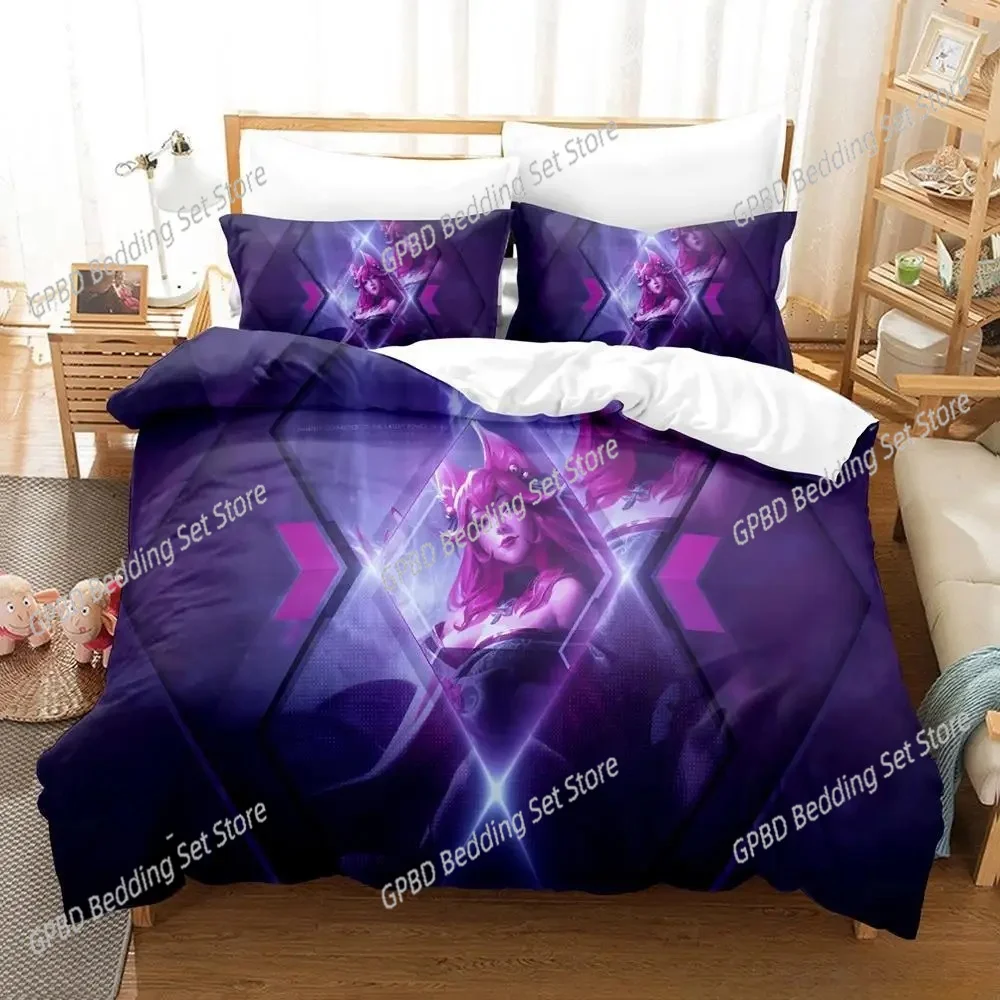 League of Legends Spirit Blossom Ahri Bedding Set Single Twin Full Queen King Size Bed Set Adult Kid Bedroom Duvet cover Sets