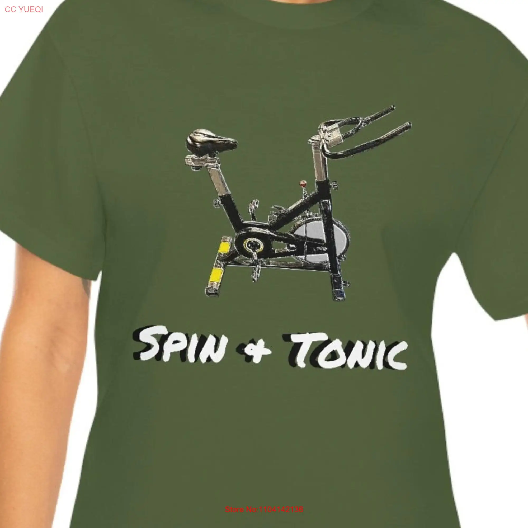 Spin Bike T Shirt Class Stationary Cycling Spinner Fun Heavy Cotton long or short sleeves