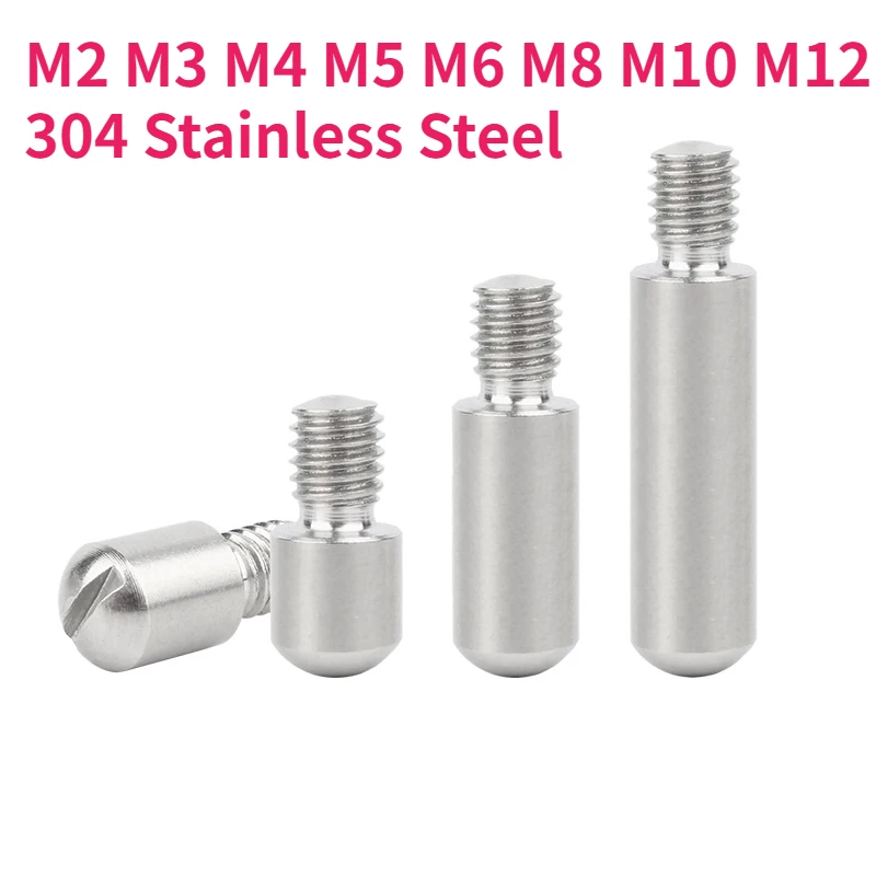 

M2 M3 M4 M5 M6 M8 M10M12 304 Stainless Steel Slotted Dome External Thread Cylindrical Pin Headless Step Screw Locating Pin Shaft