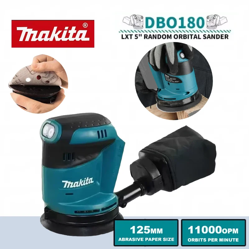 

Makita Brushless Rechargeable Disc Random Orbital Sander DBO180Z Woodworking Sanding Putty Polishing Bare Tool