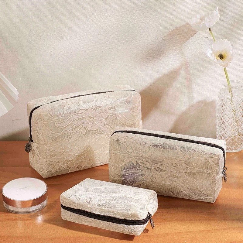Lace Simple and Convenient Cosmetic Bag Large Capacity Waterproof Travel Bag Cosmetic Storage Toilet Bag
