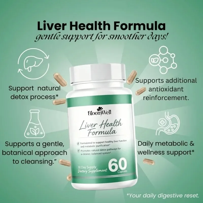 Liver Health Formula - Milk Thistle, Beetroot, Korean Thistle, Dandelion, Chicory, Yarrow, Red Dates 60 Capsule