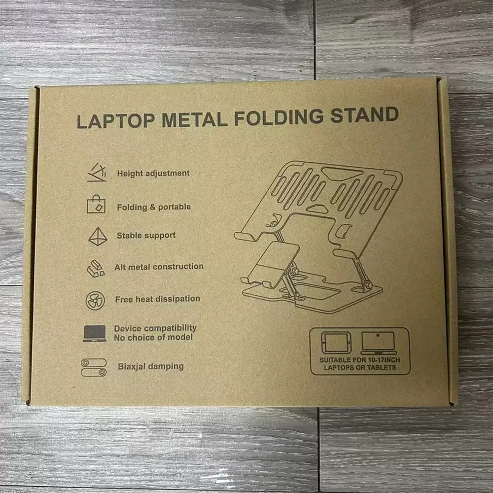 Heavy Load Carbon Steel Laptop Cooling Stand 2 in 1 Foldable Holder for Notebook Tablet Phone Home Office Outdoor Video Watching