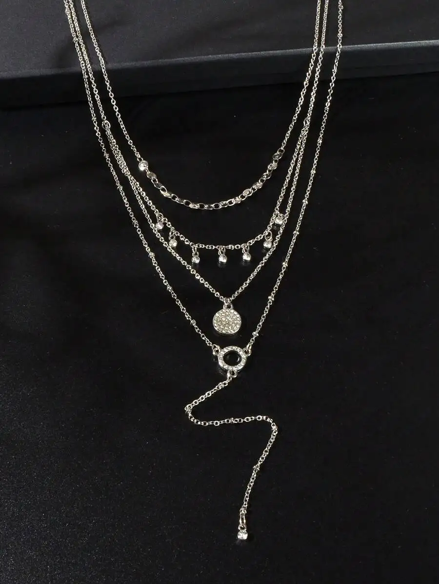 

Bohemian Multi-Layer Chain Crystal Pendant Y-Necklace For Daily And Party Wear