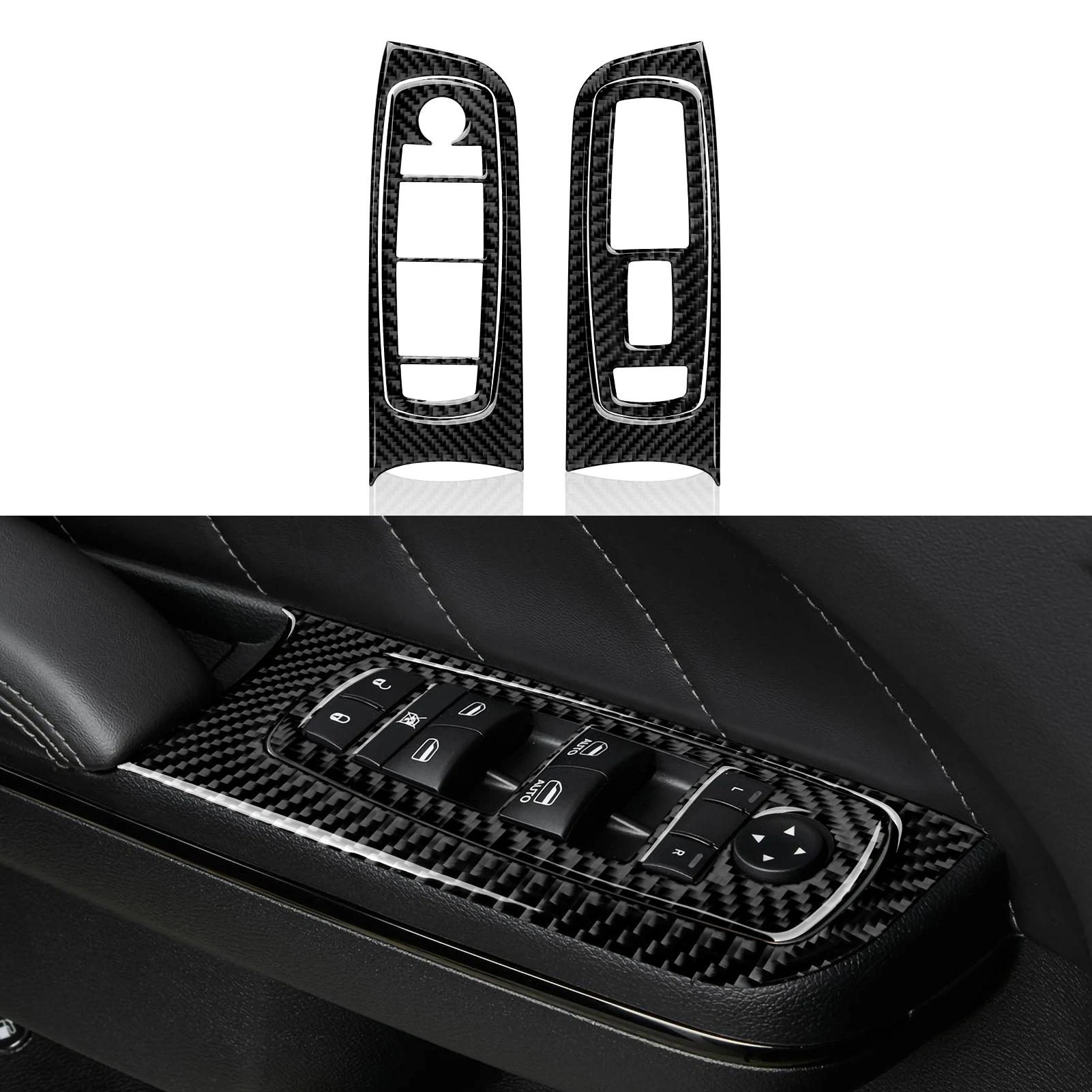 For Dodge Charger (2011-2023) Car Center Console Gear Shift Panel Soft Carbon Fiber Interior Sticker Trim Accessories Set Kit view 4