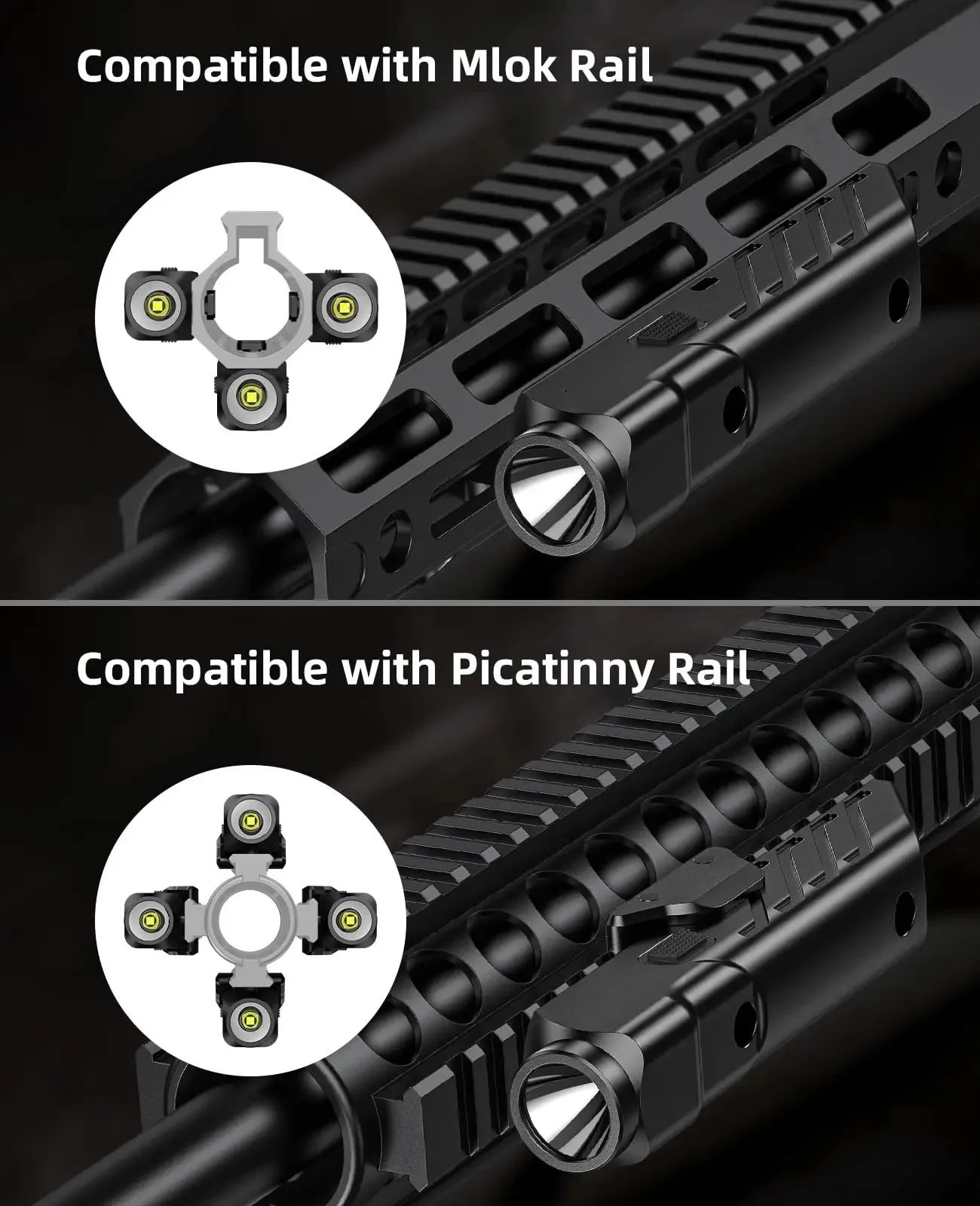 Richfire Taktische Gewehr-Taschenlampe, 1700 Lumen, für Gewehre mit Stroboskop-Modus, passend für M-Schiene und Picatinny-Schiene, magnetisch, wiederaufladbar – Detail 6