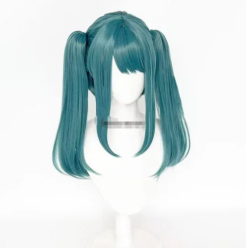 Vocaloid Miku 45 długie peruki do cosplay wampir Miku Cosplay z chipem kucyki impreza z okazji Halloween kostium peruki + czapka z peruką