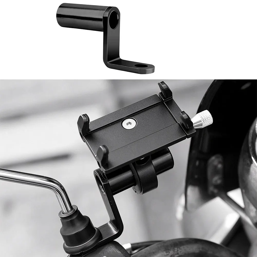 Universal Motorcycle Mirror Mount Extension Bracket Aluminum Alloy Handlebar Extender Holder for Auxiliary Light Phone Holder