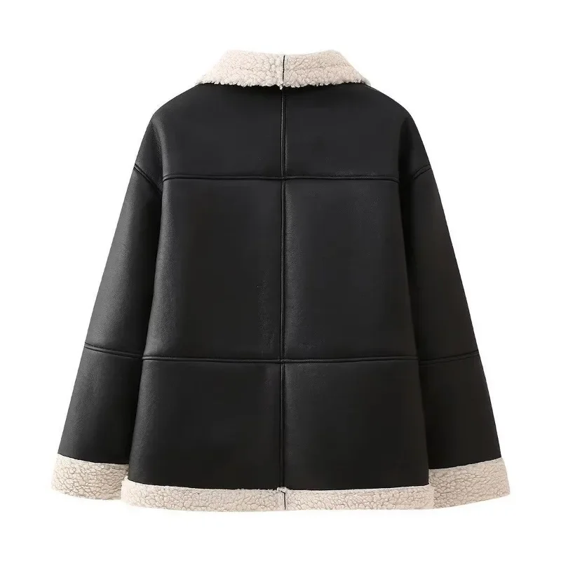 Cross-border Women's Clothing 2026 Autumn and Winter New Style Plus-size Fashionable Lambskin Coat, Loose ，Fur One-piece Coat - view 3