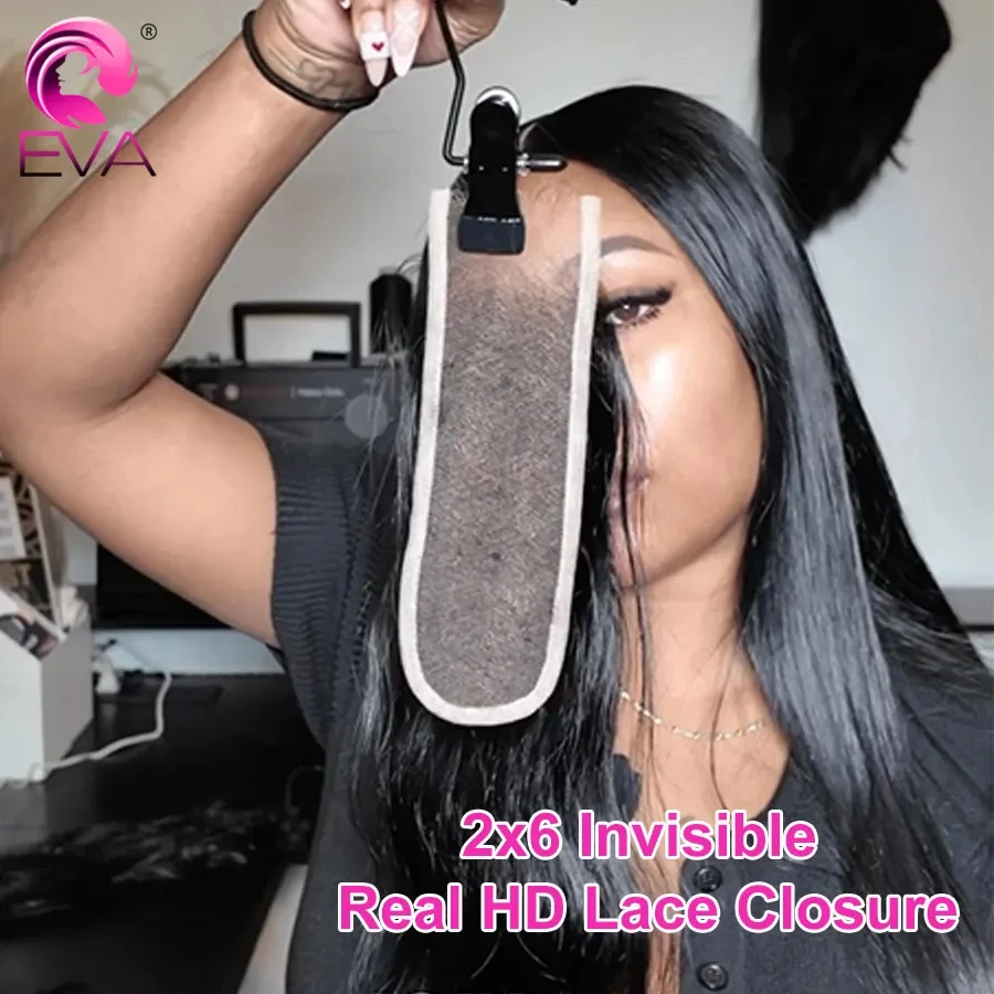 

Eva Hair Invisible 2x6 HD Кружевная застежка 100% настоящая HD кружевная застежка из расплава Человеческие волосы Предварительно выщипанные ультратонкие HD кружевные застежки