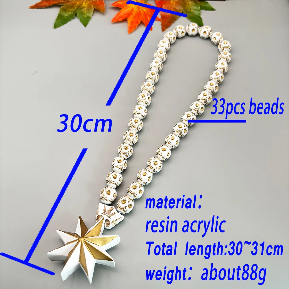 KC1016 Octagonal Star Resin Paintings  Exquisite Beads Decorate 3D Three-Dimensional Two-Color  Pendants White Gold Decoration