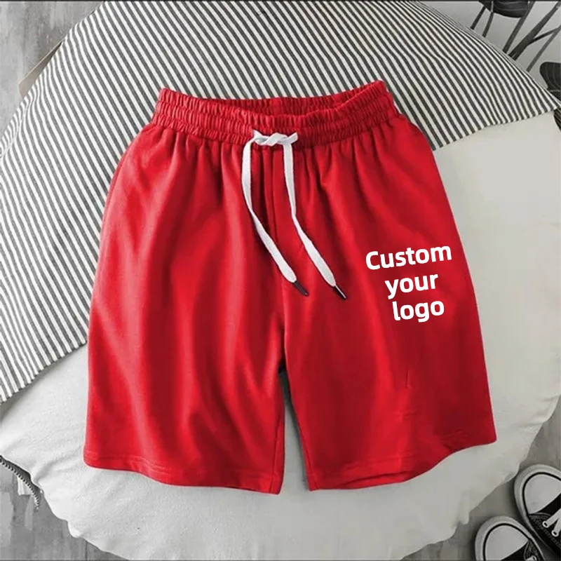 Custom your logo Men\'s Quick Drying Beach Shorts Summer Five-point Pants Casual Fitness Shorts DIY Printed Ice Silk Cool Shorts