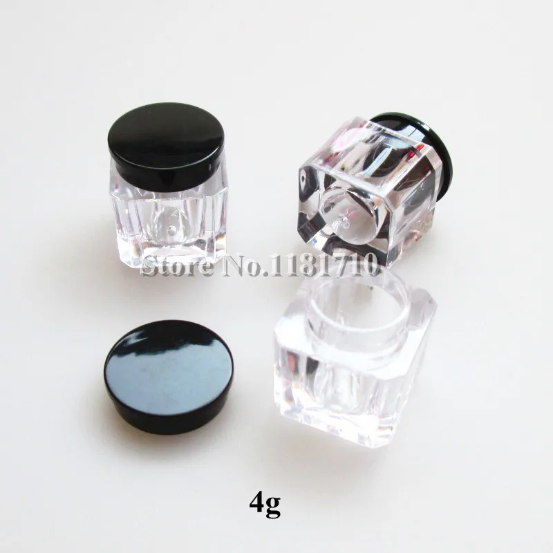 48 Stks/partij Vierkante 4G Plastic Cosmetische Pot Potten Clear Jar Diy Oogschaduw Make-Up Face Cream Lippenbalsem Containers Nail art Opslag