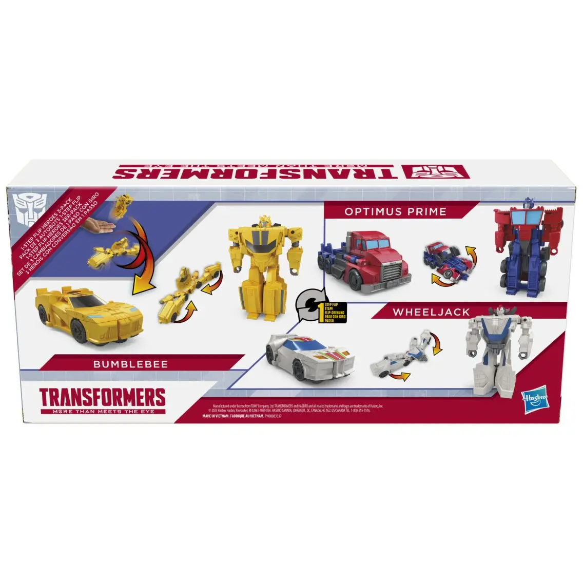 [in-stock]hasbro Transformers 1-Step Flip Heroes 3-Pack (Optimus Prime, Bumblebee, and Wheeljack) Model Toy Anime Action Figures