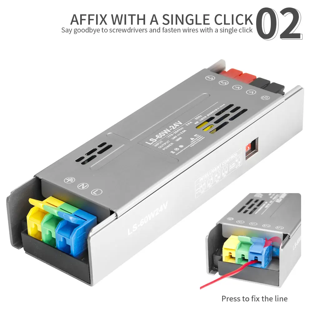 DC12V 24V AC170V-264V High Efficiency LED Lighting Transformers 60/100/200/300/400W Power Supply Smart Led strip Adapter Driver