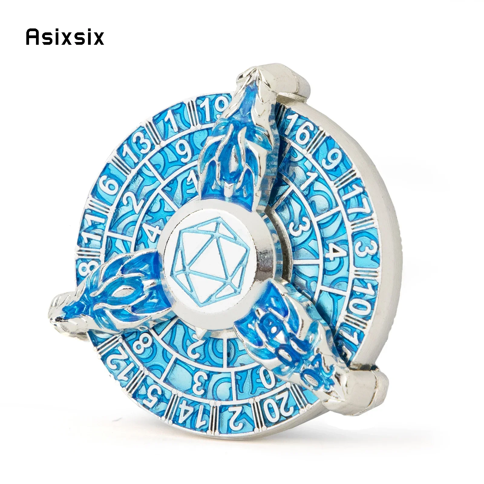 

Сине-белое вращающееся колесо-игрушка с кубиками для многопользовательских вечеринок, с системой подсчета очков по кубикам.