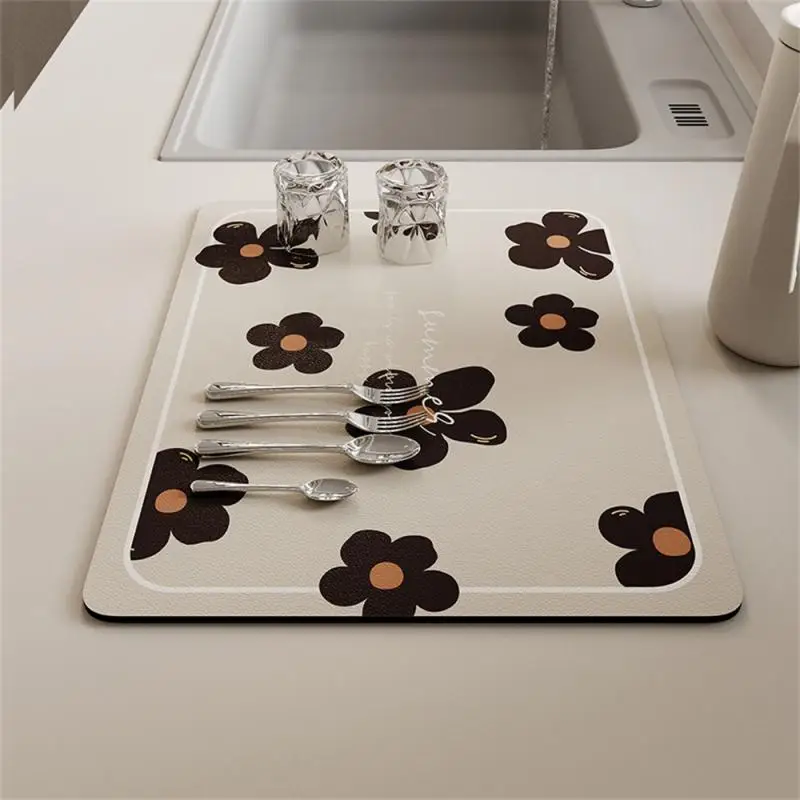 Water Absorption Pad Bowl And Dish Mat Upholstered Drain Mat Drain Pad Coffee Machine Drain Mat Diatom Mud Upholstered Mat