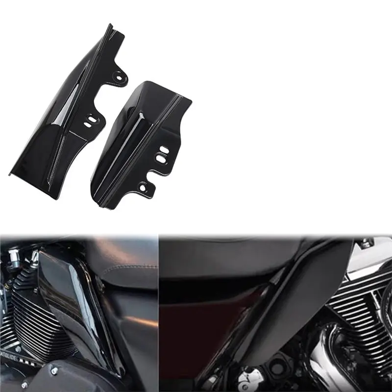 ABOK-Black Air Deflector Heat Shield For Motorcycles FLHR FLHX FLTR FLHT 01-08 Mid-Frames