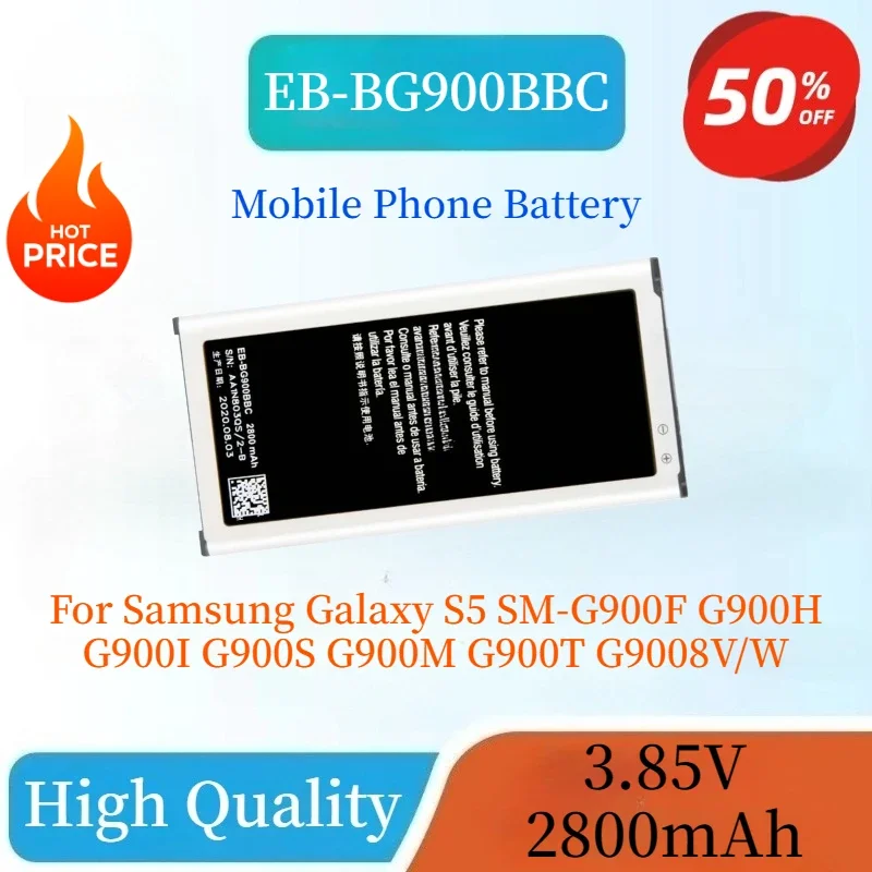 

Brand New EB-BG900BBC Mobile Phone Battery 3.85V 2800mAh For Samsung Galaxy S5 SM-G900F G900H G900I G900S G900M G900T G9008V/W