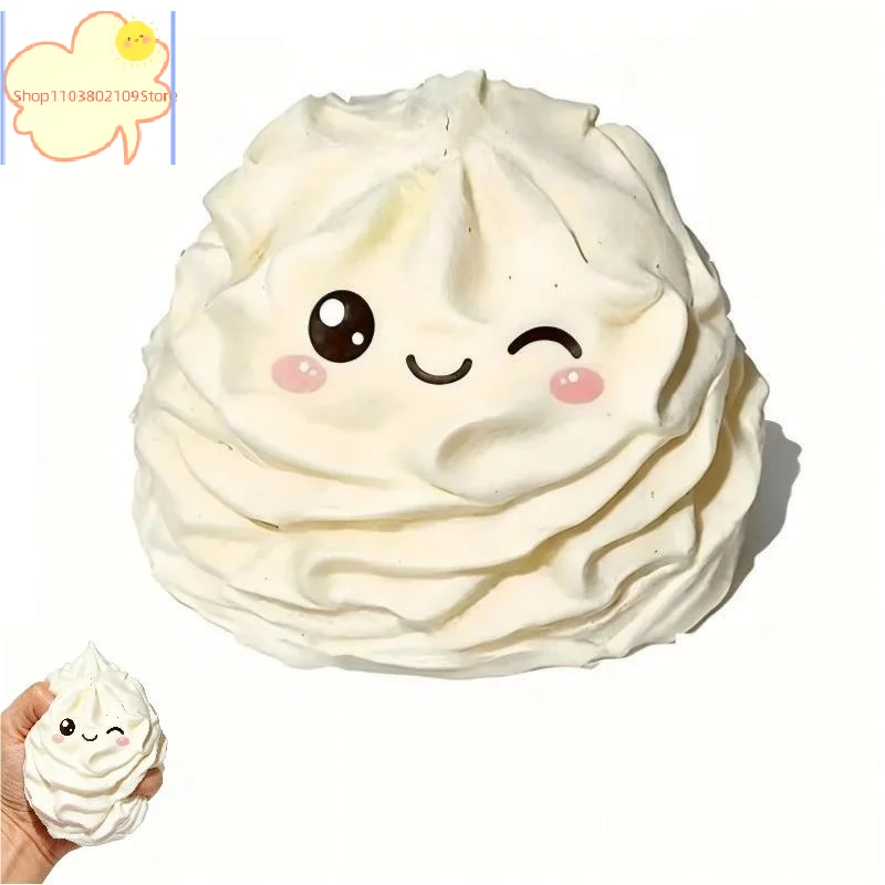 【HT】【HT】New Smiling Face Cream Roll Slow Rebound Squeeze Play Toy Sensory Squeeze Toy For Stress Relief