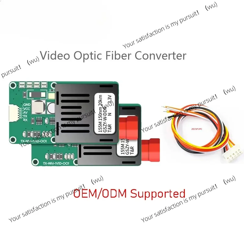 Fiber Converter SingleMode Single Fiber FC/UPC TX/RX 1 Channel Video + UART & TTL & SBUS to Optic Controller 0-20km,5.5V-26V