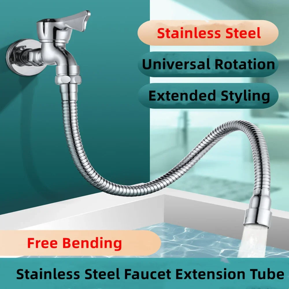 Edelstahl 360° °   Universal Wasserhahn Extender Anti-Splash Kopf Düse Belüfter Biegsamen Waschbecken Verlängerung Schlauch Küche Zubehör