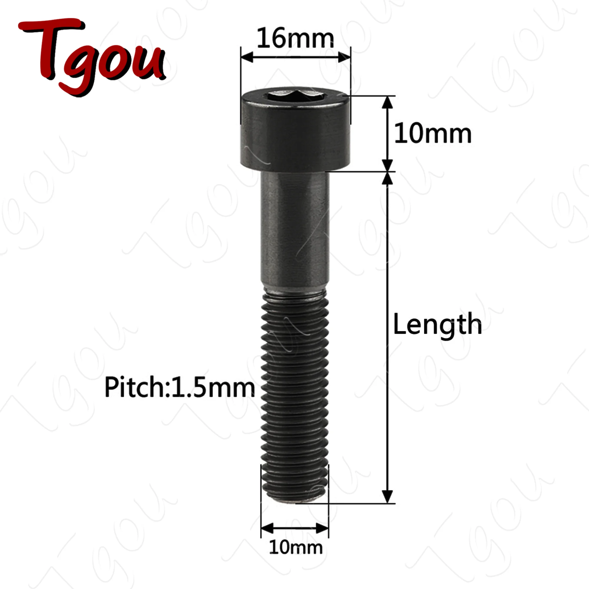 

Титановые болты M10x20/25/30/35/40/45/50/55/60 мм, шаг 1.25/1.5 мм, с шестигранной головкой под ключ, для мотоциклов, 8 шт.