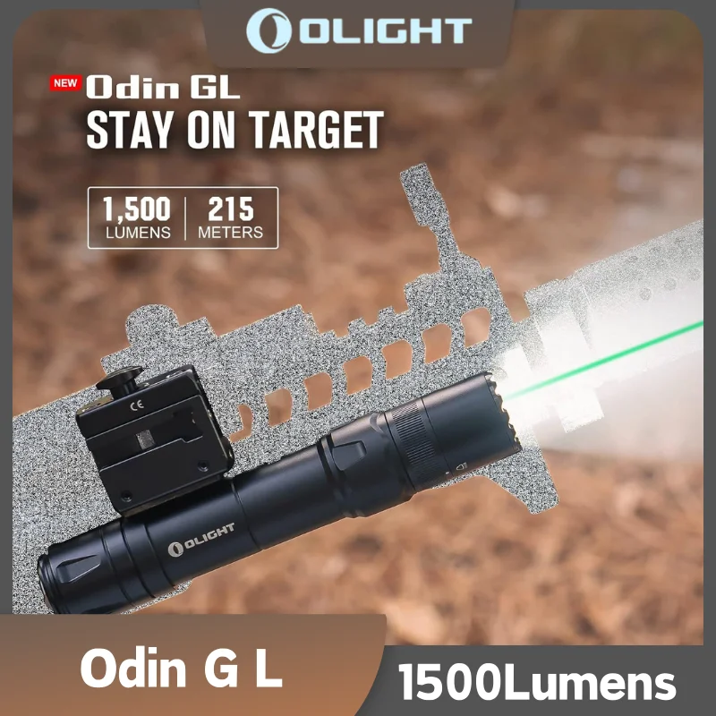 Olight Odin GL Picatinny Magnetic Rechargeable Tactical flashlight 1500Lumens With Battery