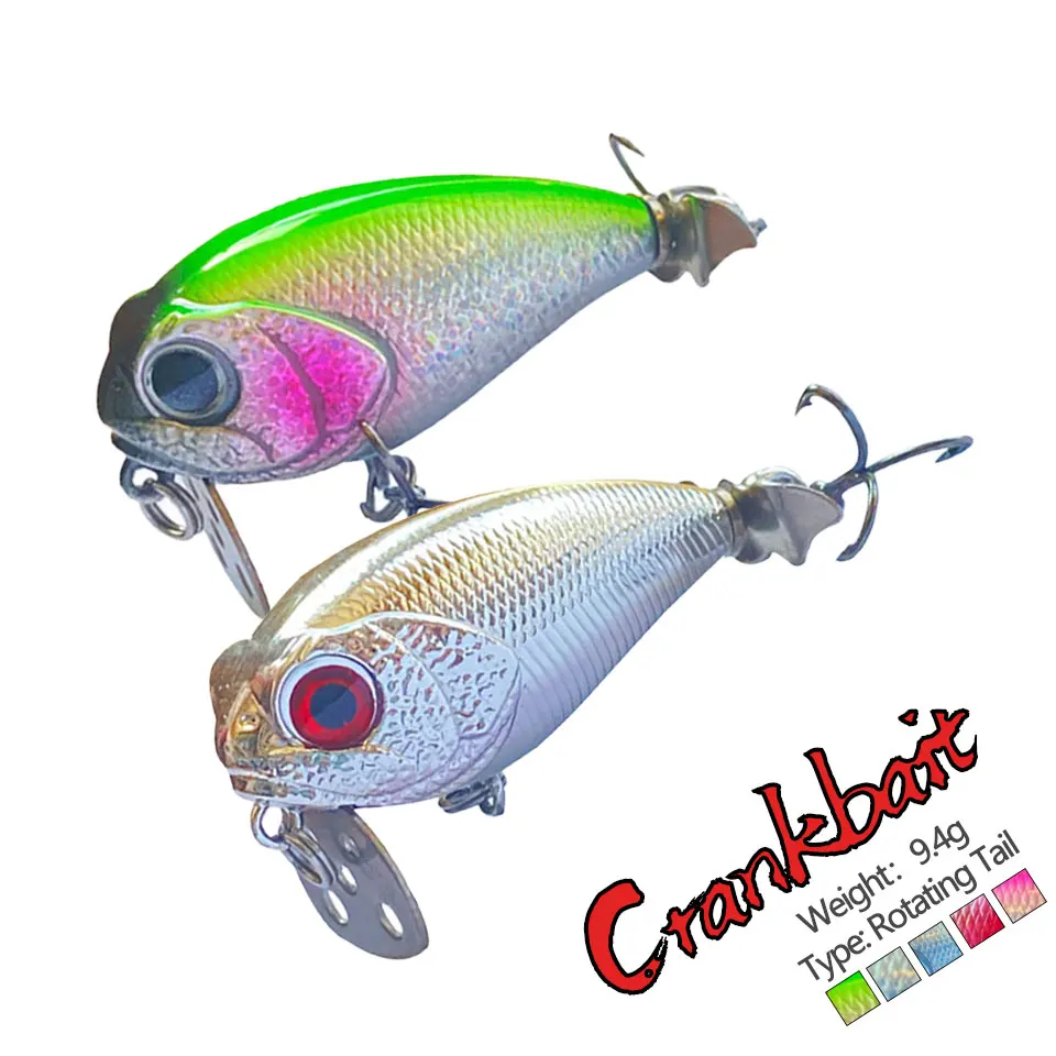 1PCS 9.4G Spiral Tail Crankbait Wobblers Artificial Fishing Lures Rotating Crank Swimbait Hard Bait For Trout Perch Pike Tackle