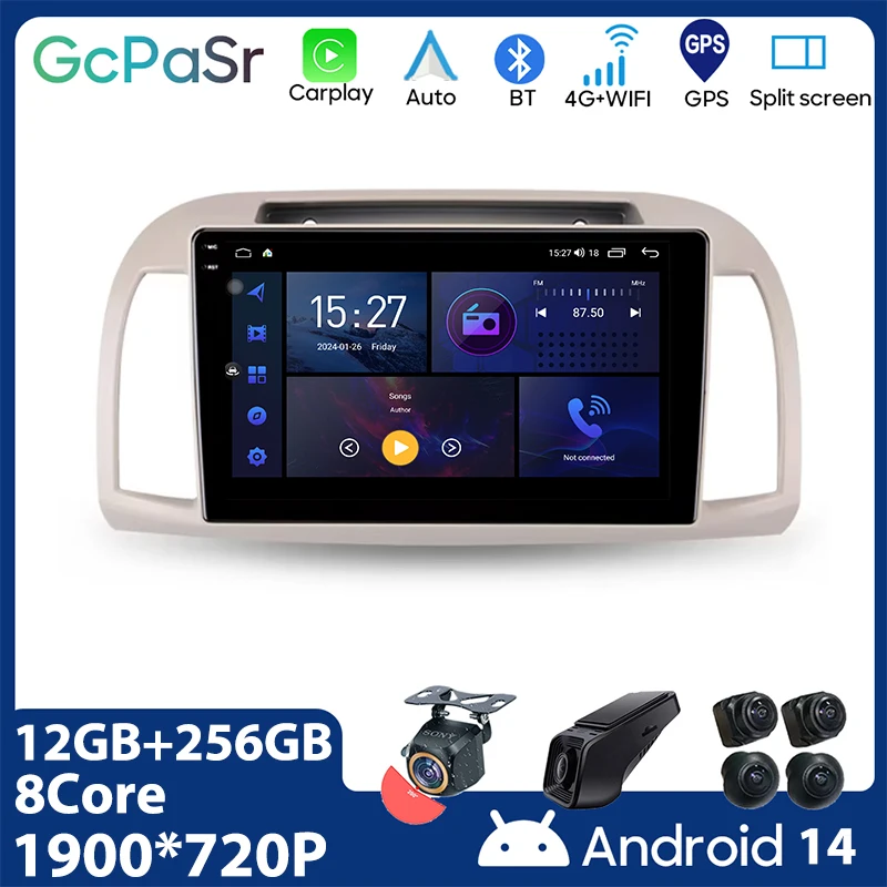 Android 14 Car Radio For Nissan March 3 K12 2002 - 2010 Car Radio Multimedia Player 5G wifi BT No 2din Navigation GPS Carplay