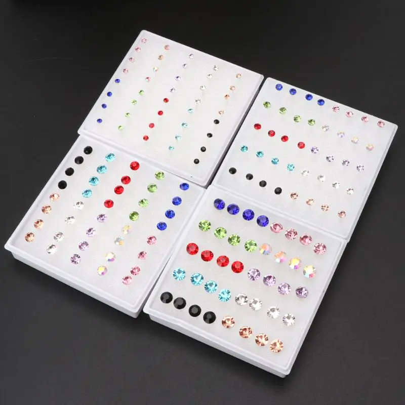 Simple 20 Pairs Earring Ear Bone Nails Earrings Jewelry Nose Ear Lip Decoration Gifts For Women Girls