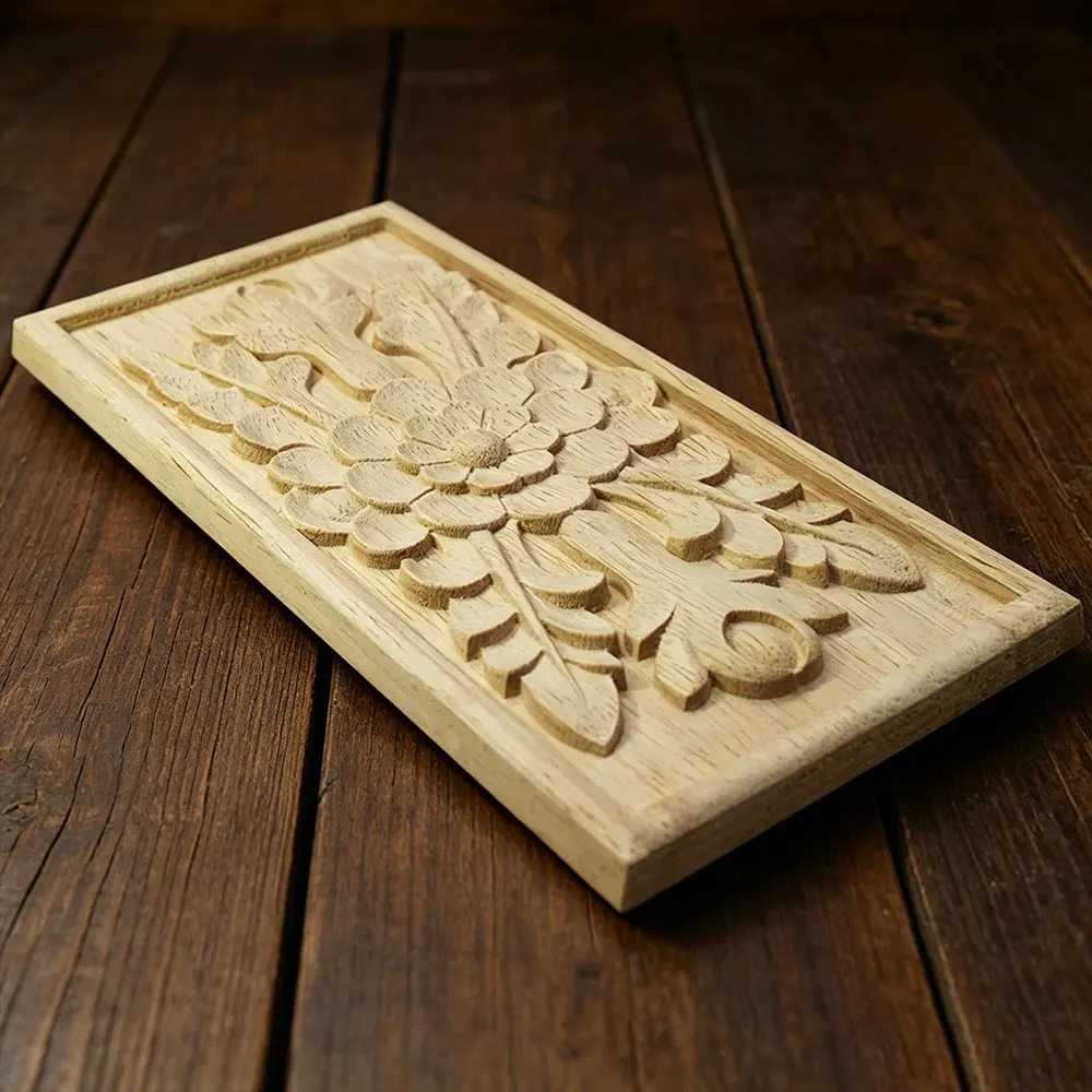 

2PCS 12-20cm Wood Carved Decal Corner Appliques Frame Doors Furniture Woodcarving Wooden Figurines Craft Wood Carved Applique