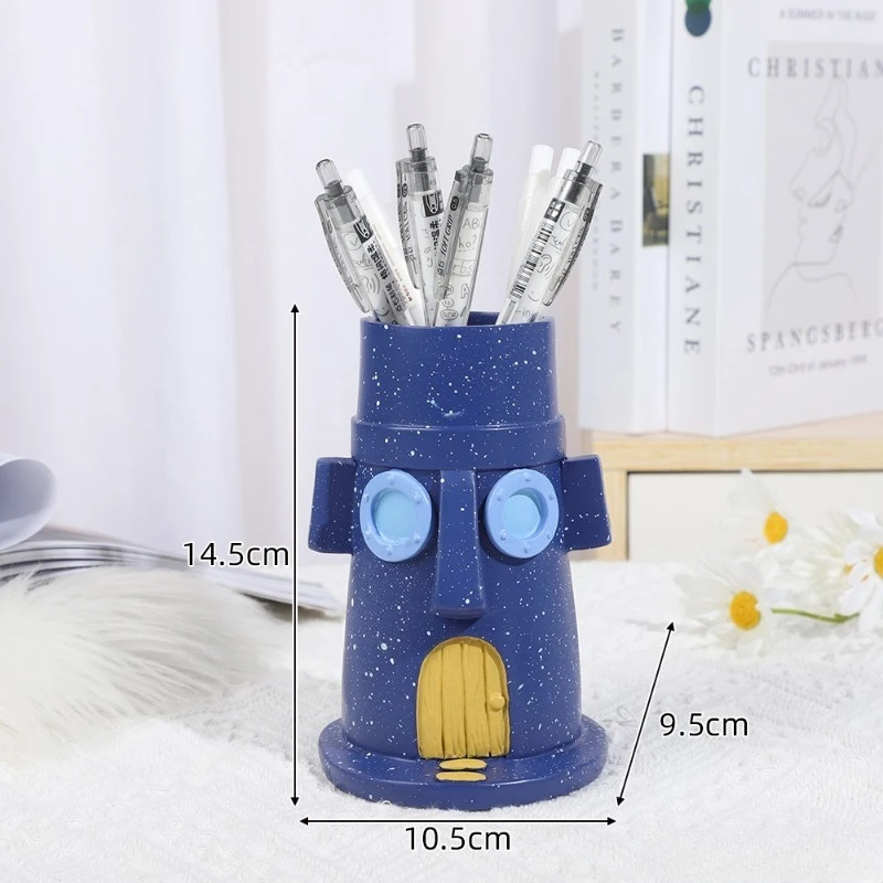 

1pcs Cartoon Octopus Pen Holder Student Desk Interesting Ornaments Home Resin Craft Decoration Cute Desktop Stationery Storage
