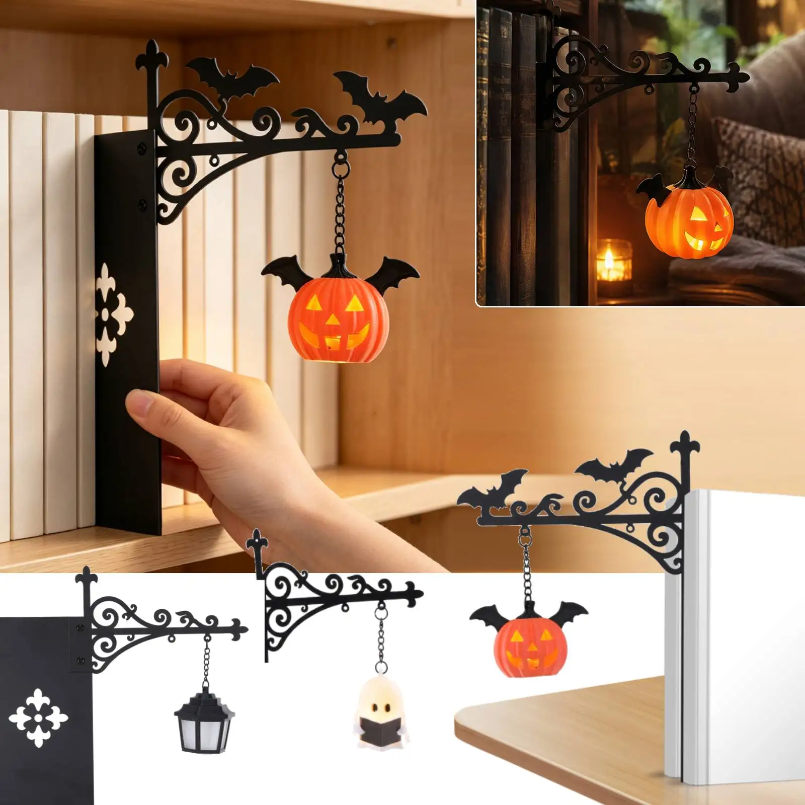 Magic Library Lantern Multifunctional Decorative Bookshelf Lighting Vintage Bookcase Lamp for Studious Home Room Ornament