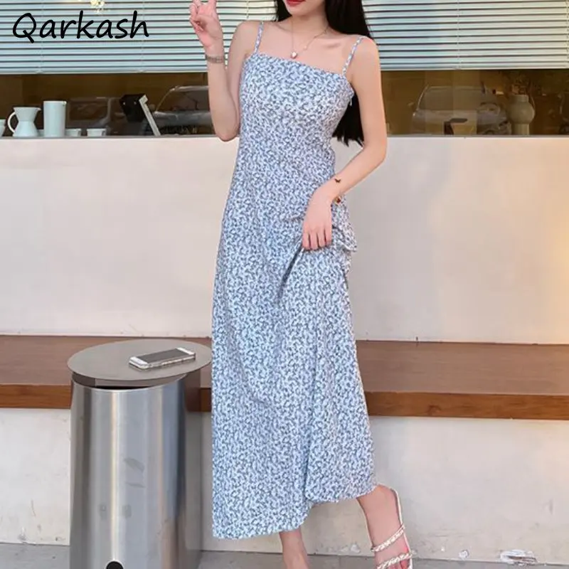 

Floral Summer Dress Women Midi Elegant Vintage Backless Prairie Style Mujer Sexy Casual Vacation Aesthetic Minority Ins Vestidos
