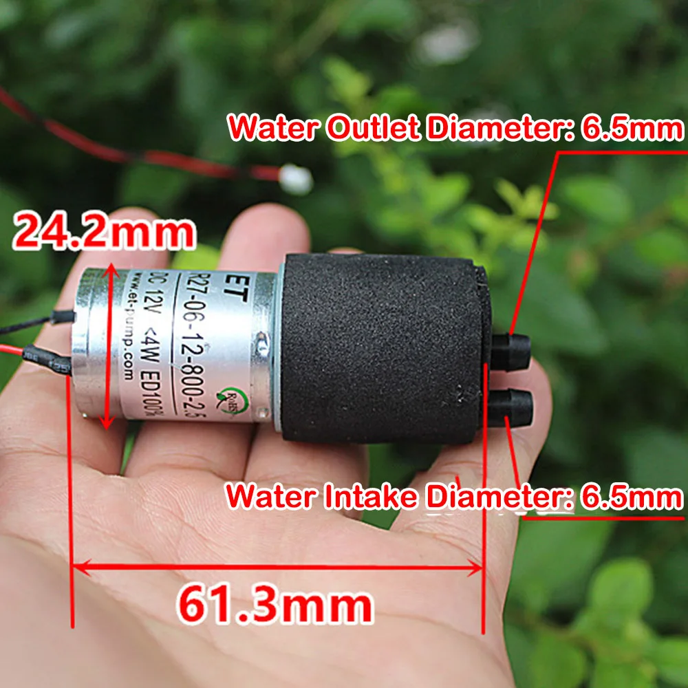 Mini 370 Water Pump Small Self-priming Pump DC 7.4V 12V 4W Electric Diaphragm Pump 1L/min Carbon Brush Motor Pump Long Life