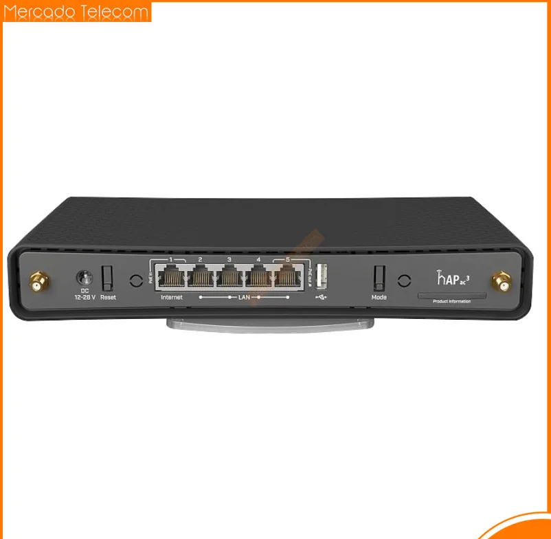 

MikroTik Router hAP ac3 RBD53iG-5HacD2HnD 716MHz CPU 5 10/100/1000 Mbps Ethernet ports