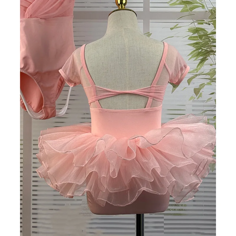 

Children Dance Dress Mesh Tutu Ballet Practice Dancewear Kids Girls Sleeveless Dance Gymnastics Leotard Ballerina Dancewear