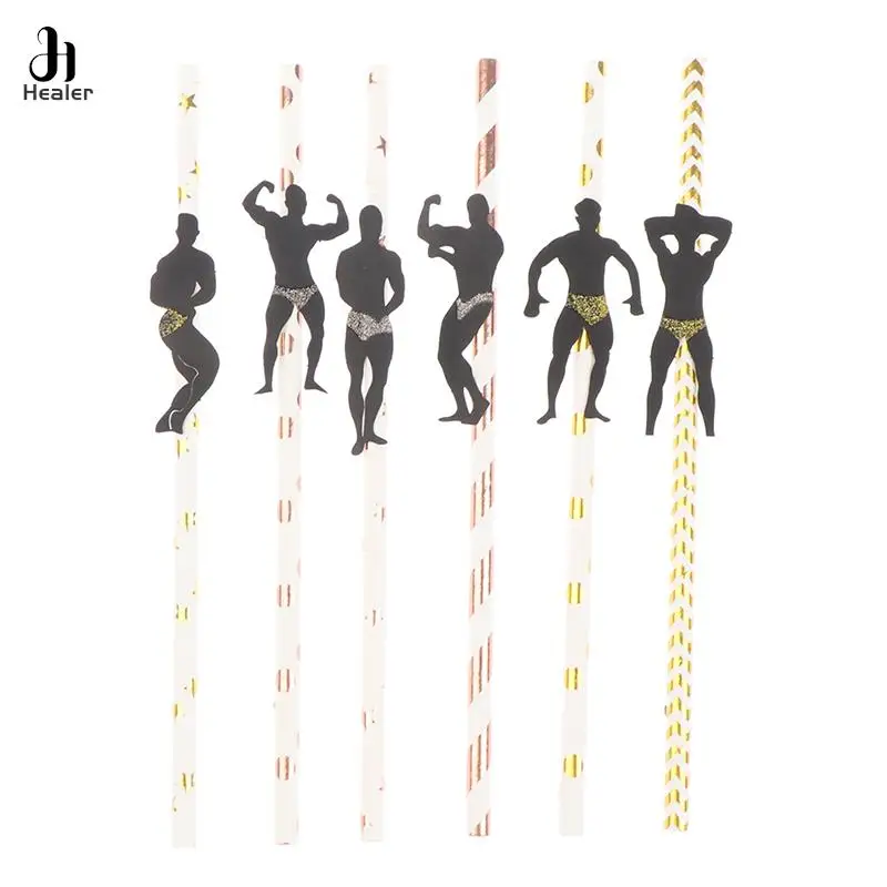 6Pcs Stripper Dancing Men cannucce decorazioni per feste di addio al nubilato cannucce festa messicana bomboniere forniture per feste per adulti