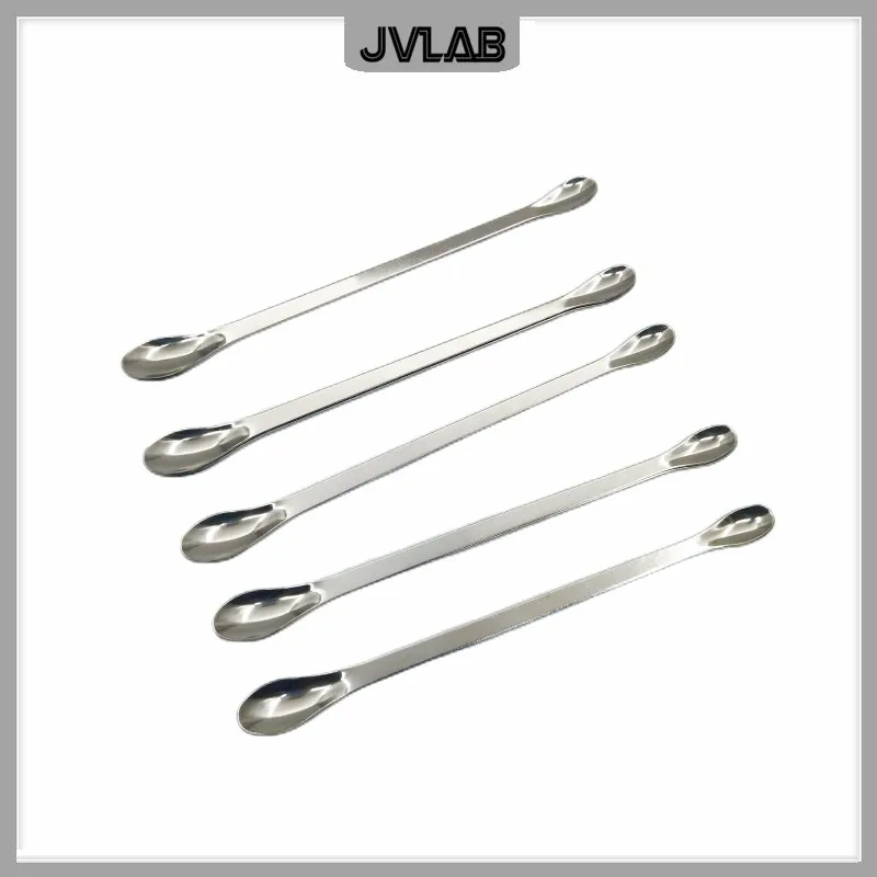 Stainless Steel Drug Spoon 18cm Double Head Reagents Spatula Weigh Spoon 180mm Laboratory Pharmacy Taking Medicine Tools 10 / PK