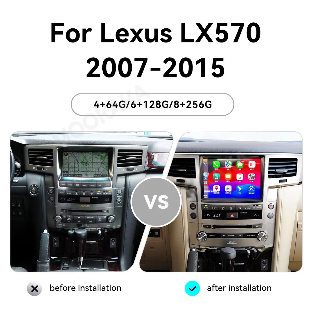 For Lexus LX570 2007－2015 Android Car Radio 2Din Stereo Receiver Autoradio Multimedia Player GPS Navi Head Unit Screen