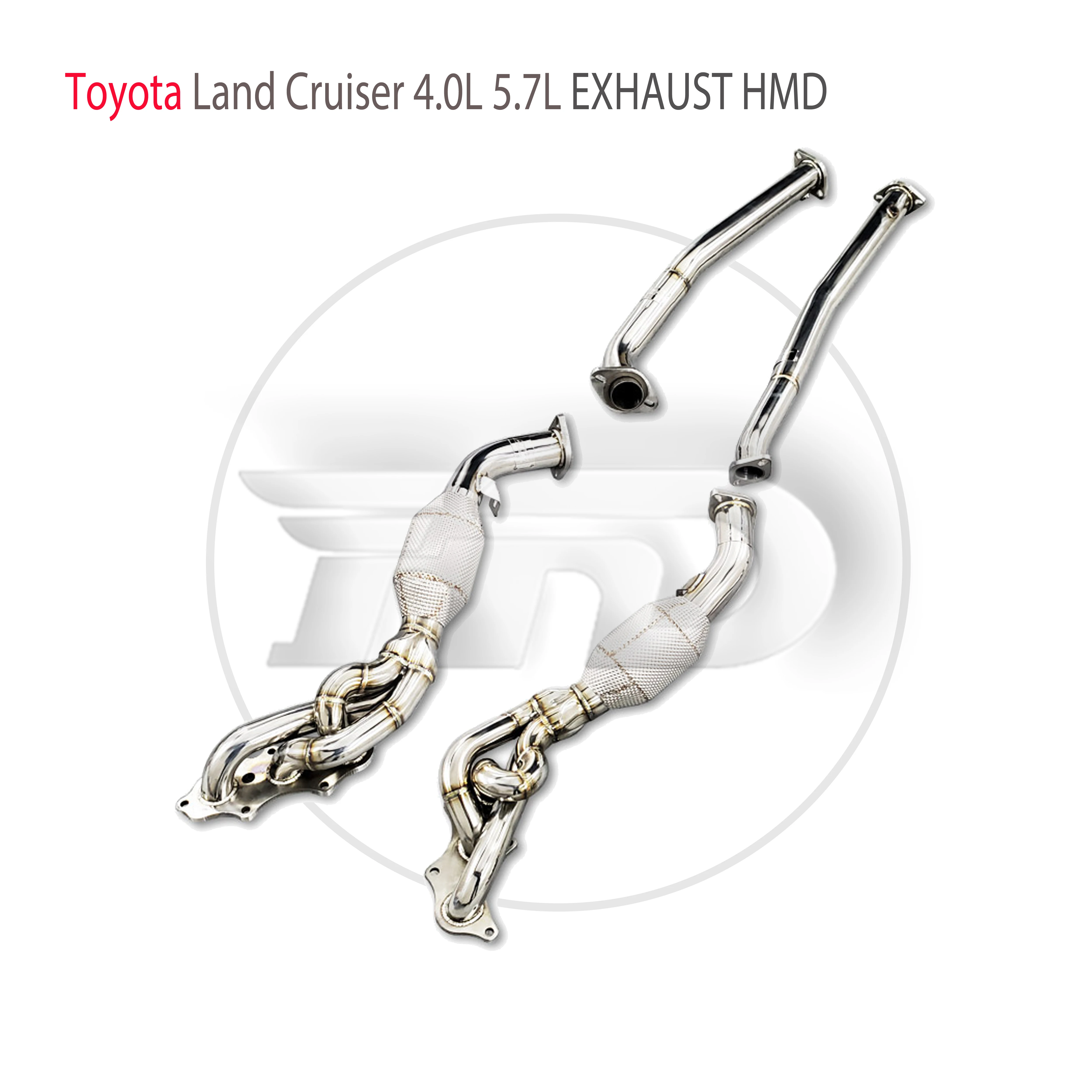 HMD Exhaust System High Flow Performance Downpipe Manifold for Toyota Land Cruiser 4.0L 5.7L Car Accessories With Cat Pipe