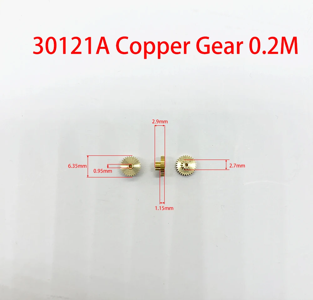 30121A 0.2M Duplicate Gear OD=6.4mm/ 2.8mm Hole 0.98mm Mini Copper Pinion Motor Parts 1 Piece