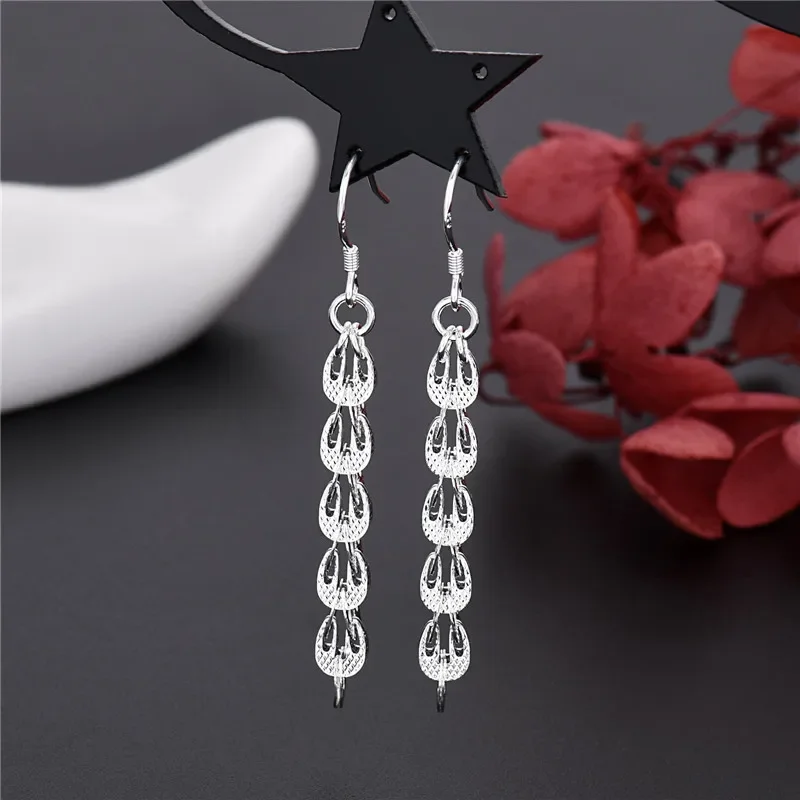 

New 925 Sterling Silver Fine Elegant Earrings For Women Fashion Party Wedding Street Versatile Jewelry Valentine's Day Gifts