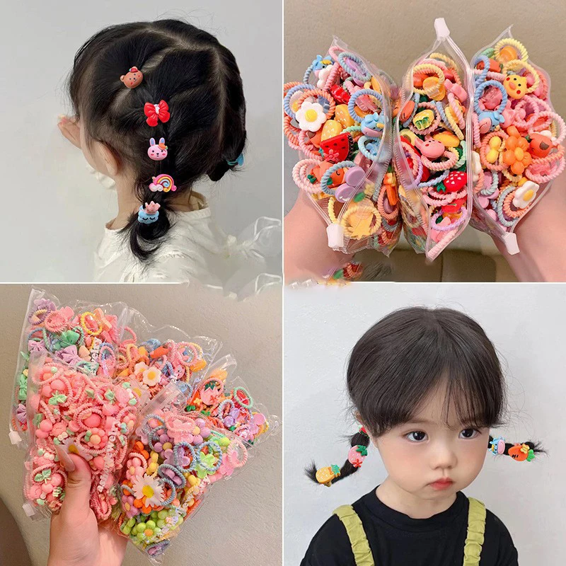 

20Pcs Cute Rubber Bands For Children Does Not Hurt The Hair Elastic Good Girl Baby Head Rope Small Tie Hair Chirp Headdress